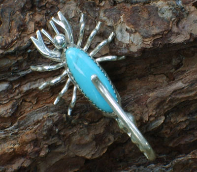 Native American Turquoise Scorpion Pendant